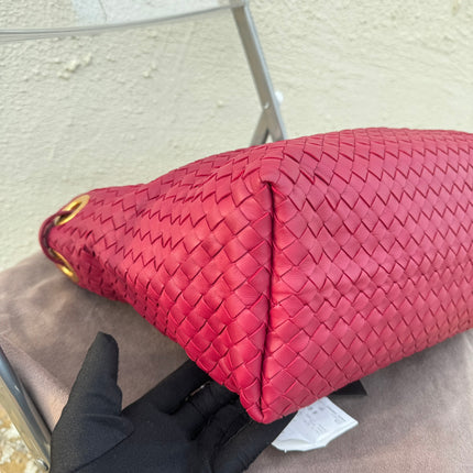 Bottega Veneta Garda Hot Pink Intrecciato Nappa Leather Large 33cm