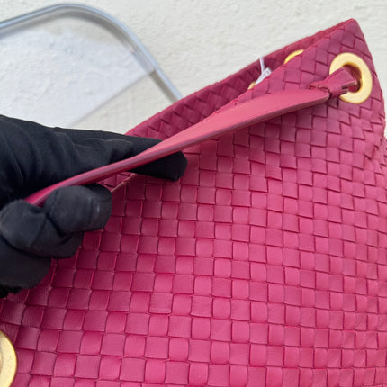 Bottega Veneta Garda Hot Pink Intrecciato Nappa Leather Large 33cm