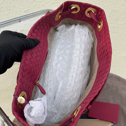 Bottega Veneta Garda Hot Pink Intrecciato Nappa Leather Large 33cm