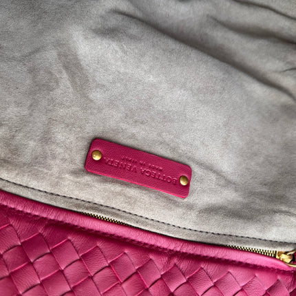 Bottega Veneta Garda Hot Pink Intrecciato Nappa Leather Large 33cm