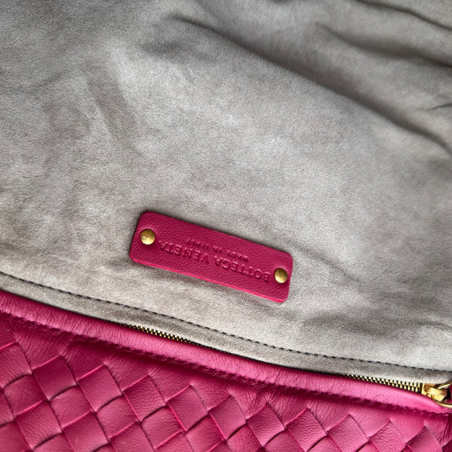 Bottega Veneta Garda Hot Pink Intrecciato Nappa Leather Large 33cm