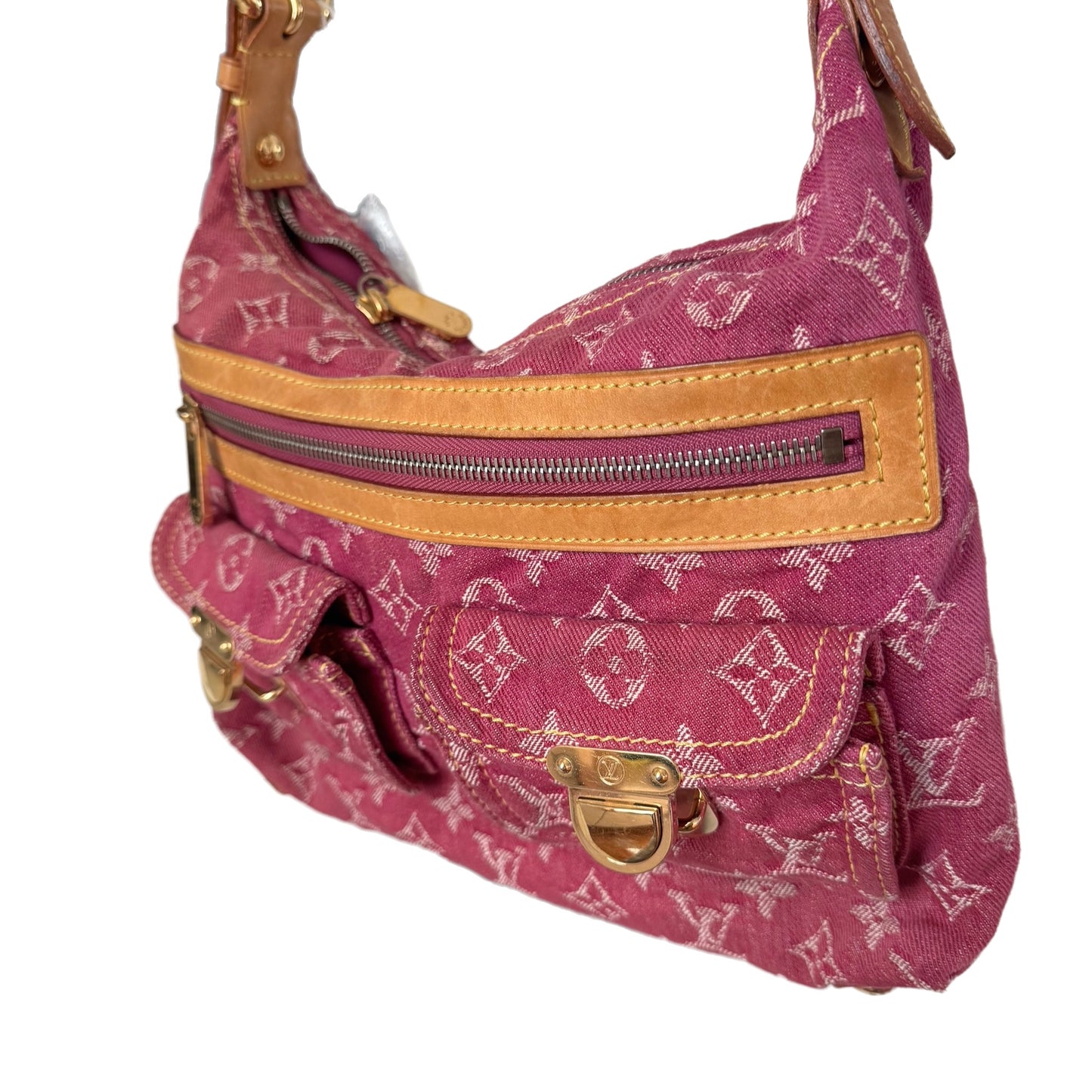 Louis Vuitton Monogram Pink Denim Baggy PM Shoulder Bag