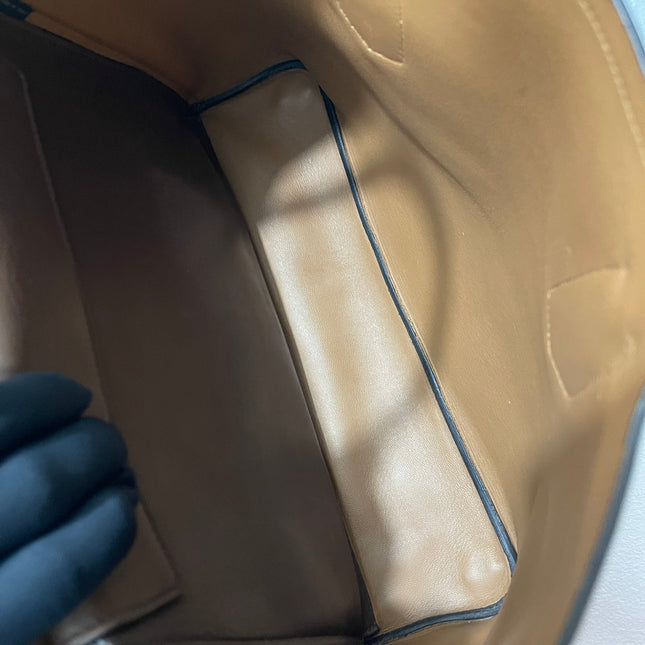 Prada Double Bag Medium Dark Chocolate Brown Saffiano Leather with Strap