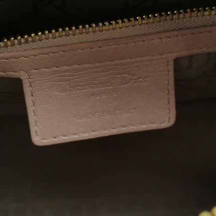 Sold Lady Dior Medium Handbag Pearlescent Pink Cannage Leather Gold Hardware