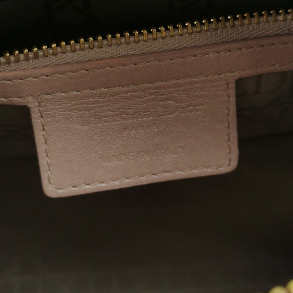 Sold Lady Dior Medium Handbag Pearlescent Pink Cannage Leather Gold Hardware