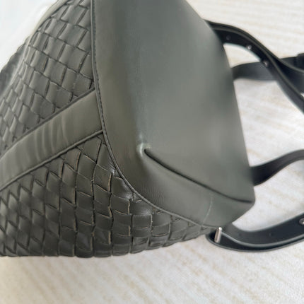 Bottega Veneta Backpack Dark Green Intrecciato Leather