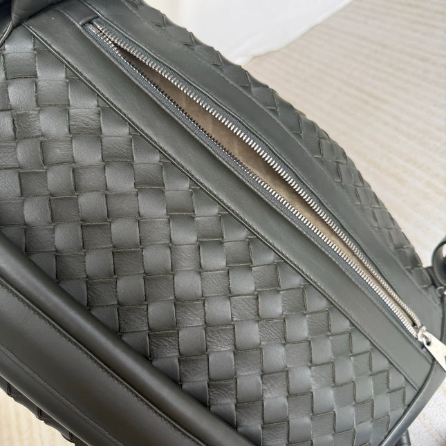 Bottega Veneta Backpack Dark Green Intrecciato Leather