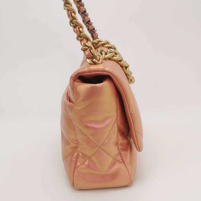Sold Chanel 19 Bag Medium Iridescent Pink Crossbody Bag