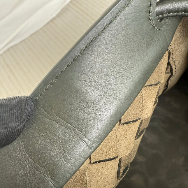 Bottega Veneta Backpack Dark Green Intrecciato Leather