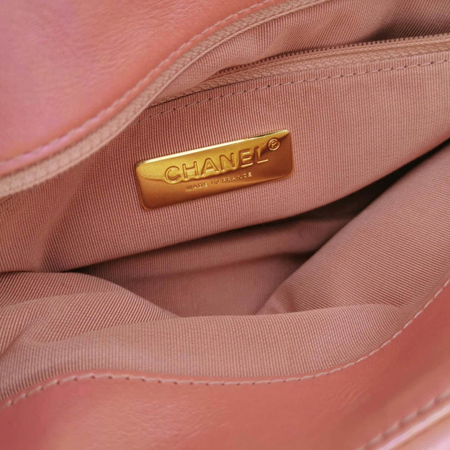 Sold Chanel 19 Bag Medium Iridescent Pink Crossbody Bag