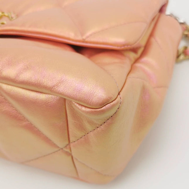 Sold Chanel 19 Bag Medium Iridescent Pink Crossbody Bag