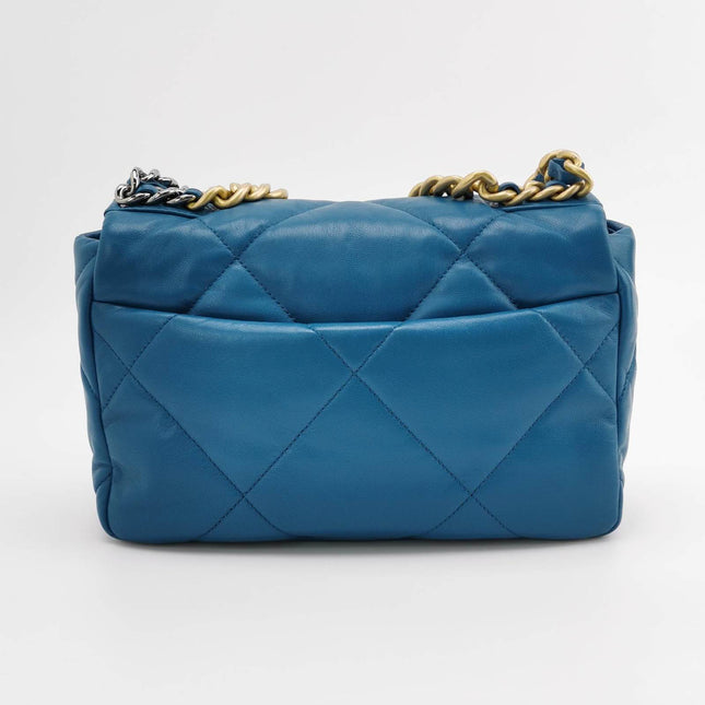 Sold Chanel 19 Bag Small Teal Blue Gold Hardware Chain Crossbody Bag