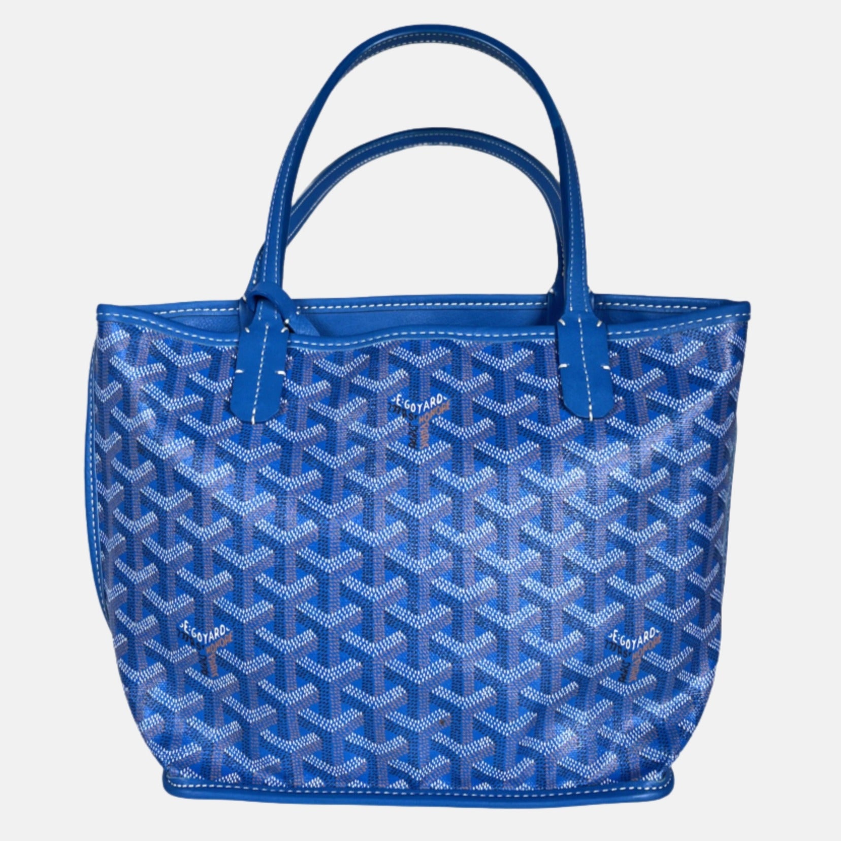 Goyard Anjou Mini Tote 2017 Blue leather-Luxbags