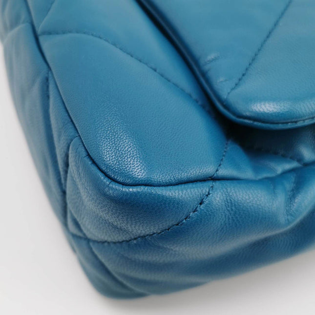 Sold Chanel 19 Bag Small Teal Blue Gold Hardware Chain Crossbody Bag