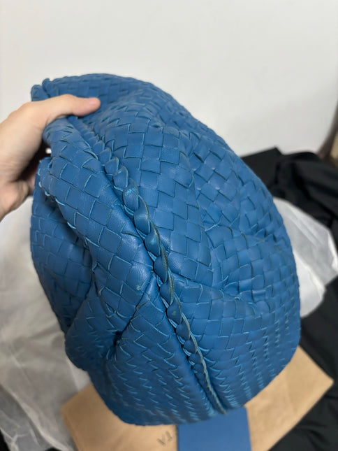 Bottega Veneta Belly Hobo Intrecciato Blue Navy Leather Maxi 50cm