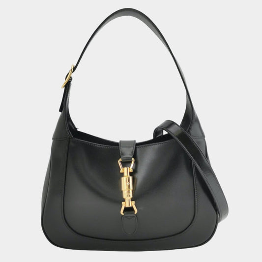 Gucci Jackie 1961 Black Leather Bag with Adjustable Strap