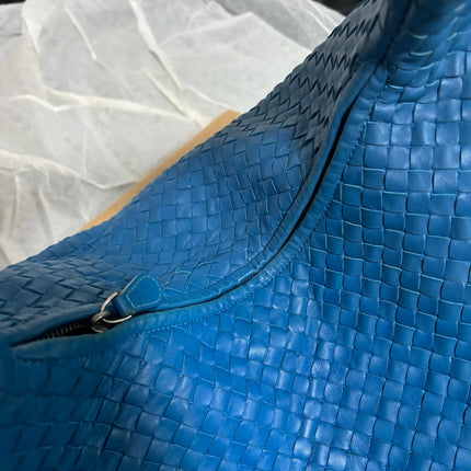 Bottega Veneta Belly Hobo Intrecciato Blue Navy Leather Maxi 50cm