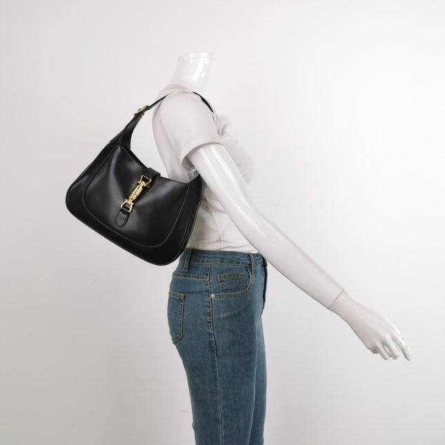 Sold Gucci Jackie 1961 Black Leather Bag with Adjustable Strap