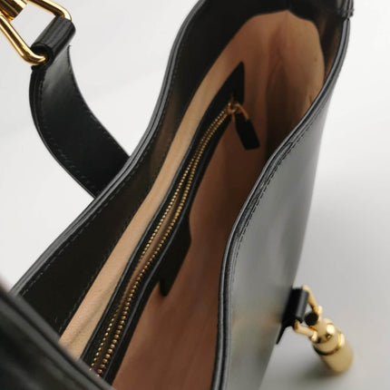 Sold Gucci Jackie 1961 Black Leather Bag with Adjustable Strap
