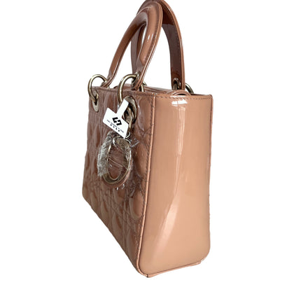 Lady Dior Small Nude Beige Patent Leather with Strap