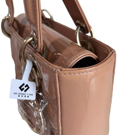 Lady Dior Small Nude Beige Patent Leather with Strap