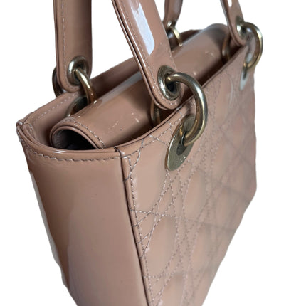 Lady Dior Small Nude Beige Patent Leather with Strap