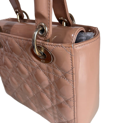 Lady Dior Small Nude Beige Patent Leather with Strap
