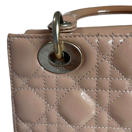 Lady Dior Small Nude Beige Patent Leather with Strap