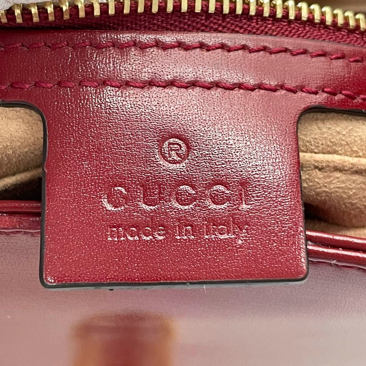 Gucci Jackie 1961 Ancora Red Leather Bag Small with Adjustable Strap