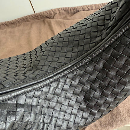 Bottega Veneta Veneta Intrecciato Hobo Bag Large Black Lambskin leather 48cm