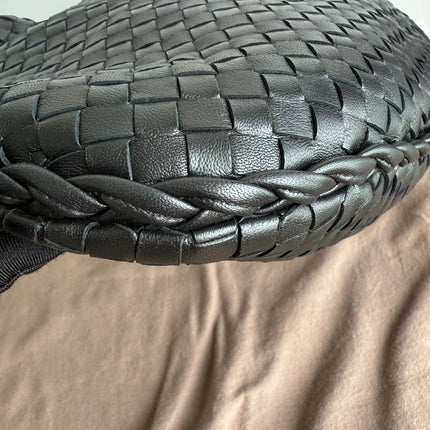 Bottega Veneta Veneta Intrecciato Hobo Bag Large Black Lambskin leather 48cm