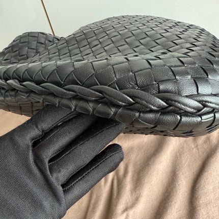 Bottega Veneta Veneta Intrecciato Hobo Bag Large Black Lambskin leather 48cm
