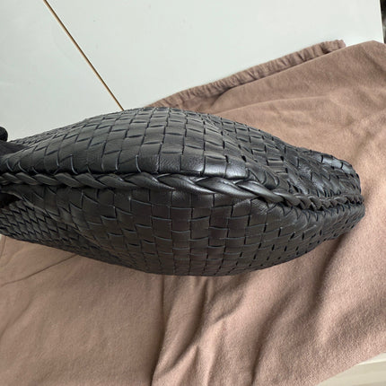Bottega Veneta Veneta Intrecciato Hobo Bag Large Black Lambskin leather 48cm