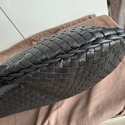 Bottega Veneta Veneta Intrecciato Hobo Bag Large Black Lambskin leather 48cm