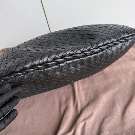 Bottega Veneta Veneta Intrecciato Hobo Bag Large Black Lambskin leather 48cm