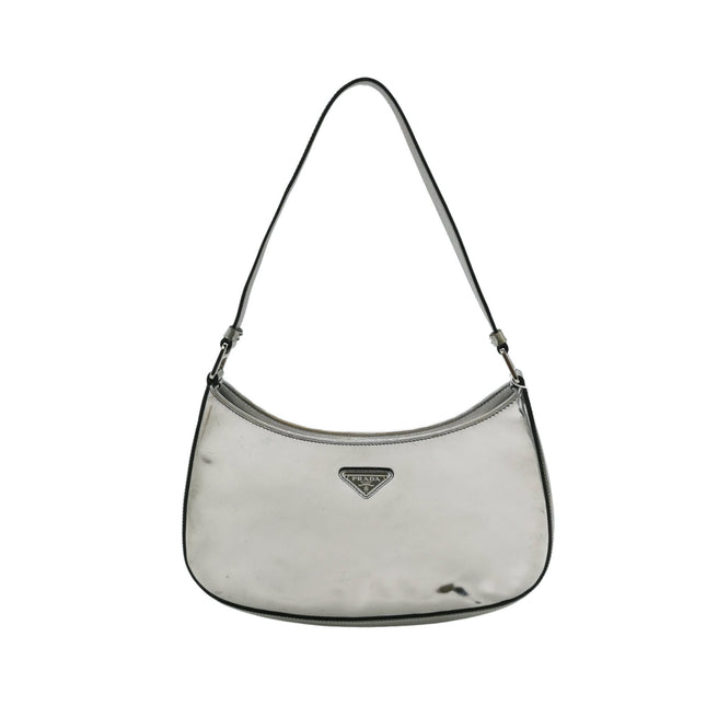 Prada Cleo Silver leather shoulder bag