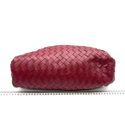 Bottega Veneta Pouch Large Burgundy Intrecciato Leather Clutch