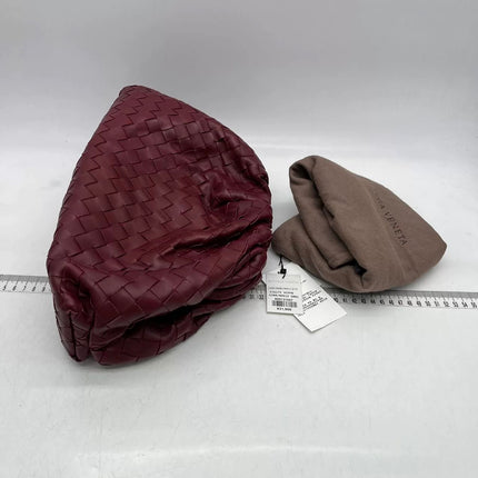 Bottega Veneta Pouch Large Burgundy Intrecciato Leather Clutch