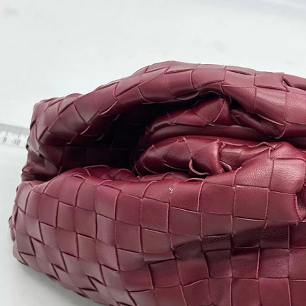 Bottega Veneta Pouch Large Burgundy Intrecciato Leather Clutch