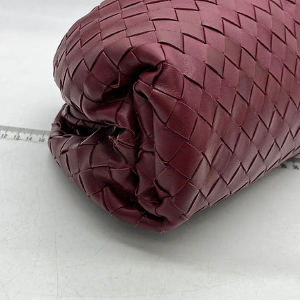 Bottega Veneta Pouch Large Burgundy Intrecciato Leather Clutch