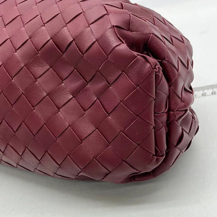 Bottega Veneta Pouch Large Burgundy Intrecciato Leather Clutch