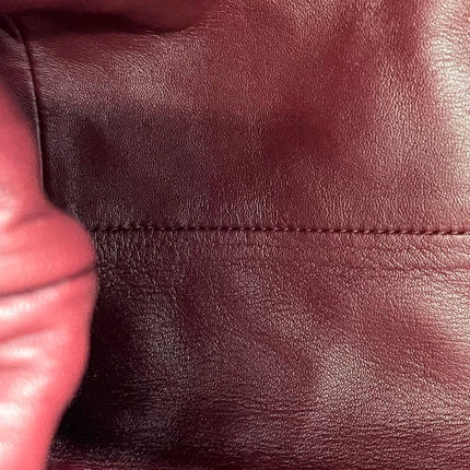 Bottega Veneta Pouch Large Burgundy Intrecciato Leather Clutch