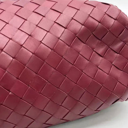 Bottega Veneta Pouch Large Burgundy Intrecciato Leather Clutch