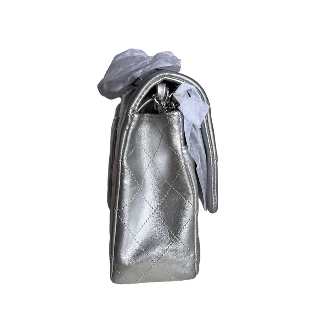 Sold Chanel Classic Flap 2010 Silver Lambskin Leather