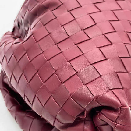 Bottega Veneta Pouch Large Burgundy Intrecciato Leather Clutch
