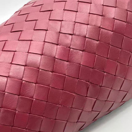Bottega Veneta Pouch Large Burgundy Intrecciato Leather Clutch