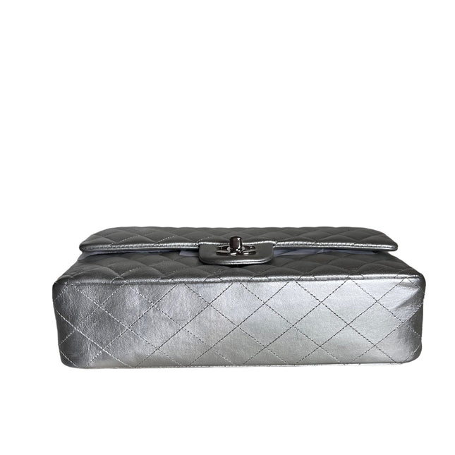 Sold Chanel Classic Flap 2010 Silver Lambskin Leather