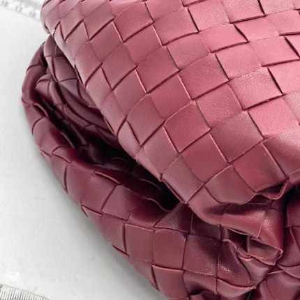 Bottega Veneta Pouch Large Burgundy Intrecciato Leather Clutch