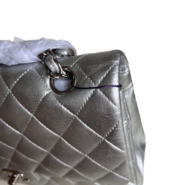 Sold Chanel Classic Flap 2010 Silver Lambskin Leather