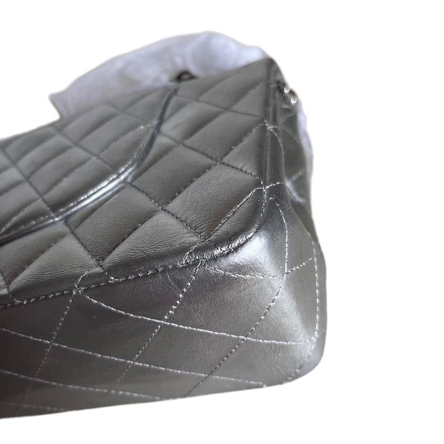 Sold Chanel Classic Flap 2010 Silver Lambskin Leather
